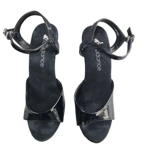 Lapdance Black Patent Clear Platform Sandal Heels Stiletto Women’s Size 7 - Picture 2 of 8